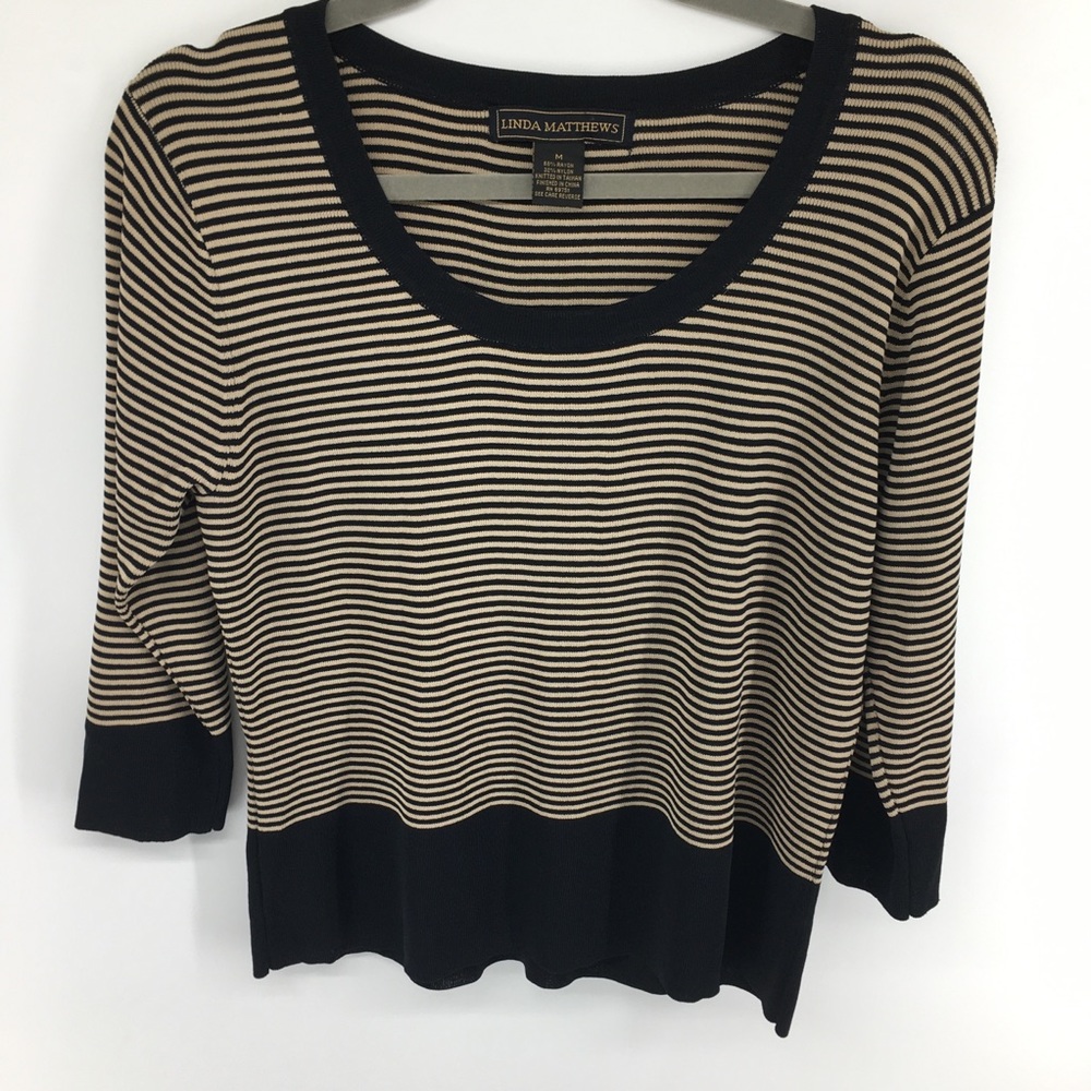 Linda Matthews Striped Sweater NWOT
